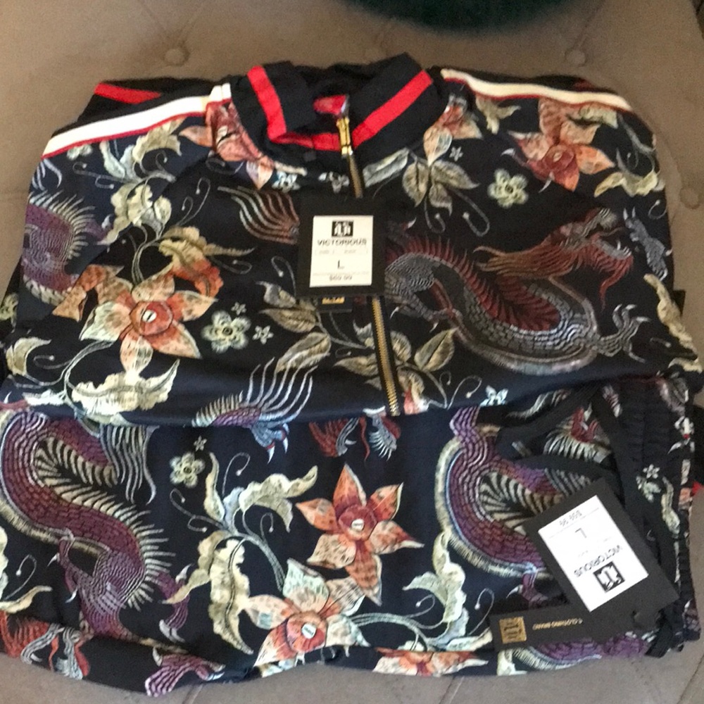 Vibrant Dragon and Floral Print Jacket
